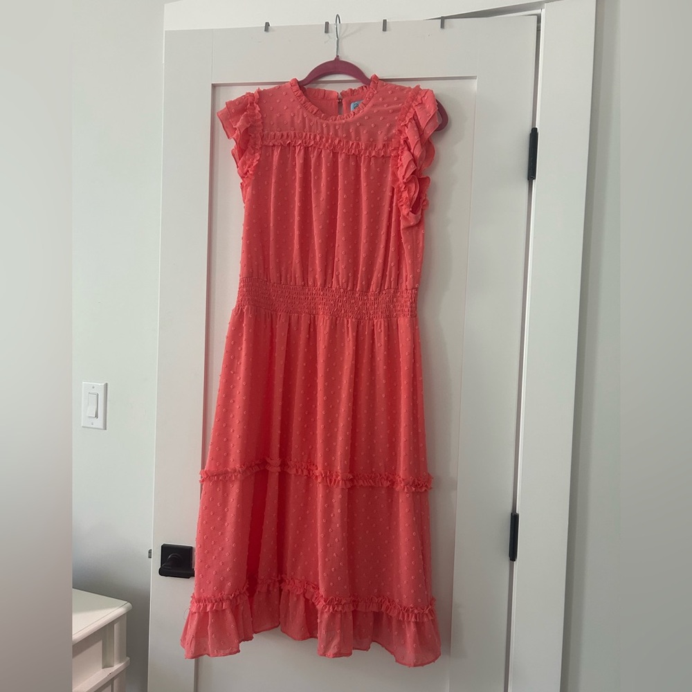 Coral Ruffle Dress